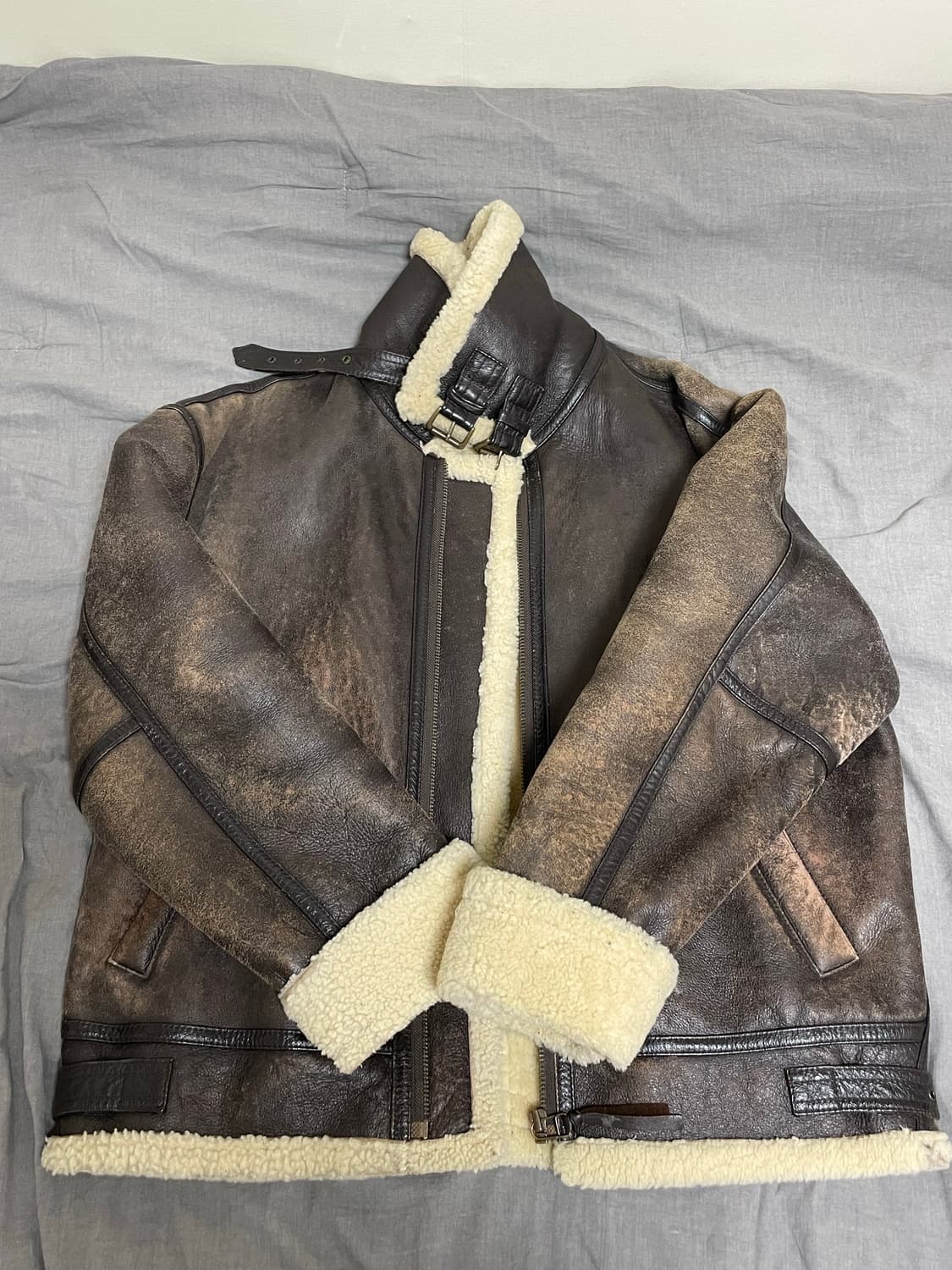 TRUGEN 데드스탁 리얼 램스킨 B-3 무톤 자켓, 무스탕 상품이미지2