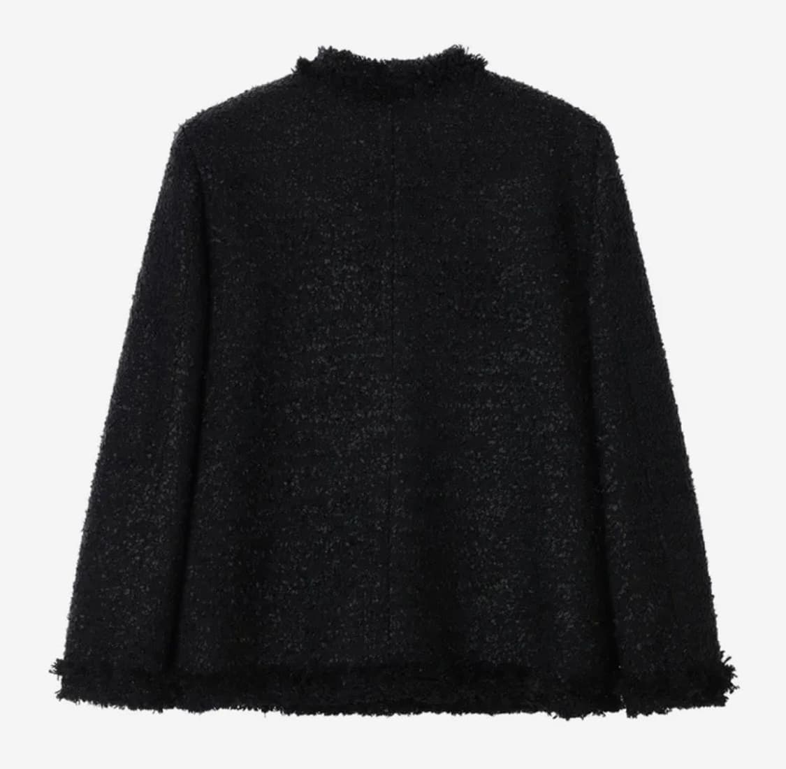 카키포인트 오버핏 엔티크 앤티크 블랙 롱 트위드 자켓 상품이미지5