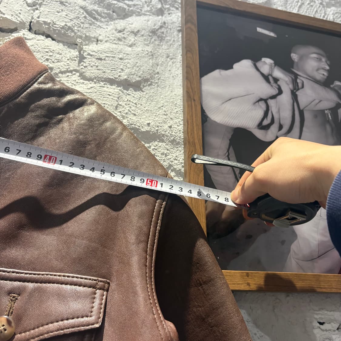 빈티지 천연 소가죽100% 봄버 레더자켓 상품이미지10