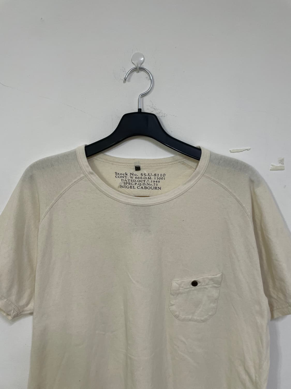 나이젤카본 포켓 반팔 티셔츠 아이보리 상품이미지4
