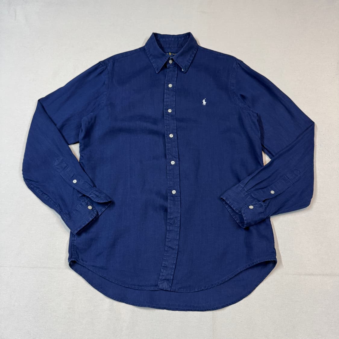 M) 폴로 랄프로렌 클래식핏 네이비 린넨 셔츠 상품이미지1