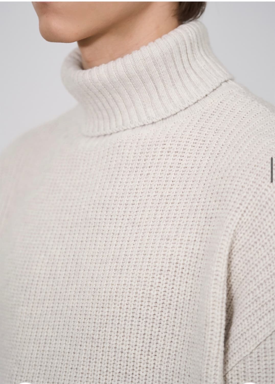 (새상품)(XL) 드로우핏 하찌 벌키 터틀넥 니트 [OATCREAM] 상품이미지5