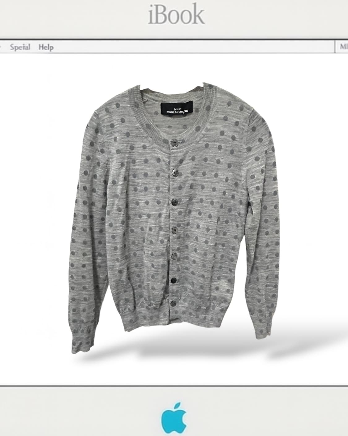 꼼데가르송 그레이 도트 가디건 (착용샷O) 상품이미지2