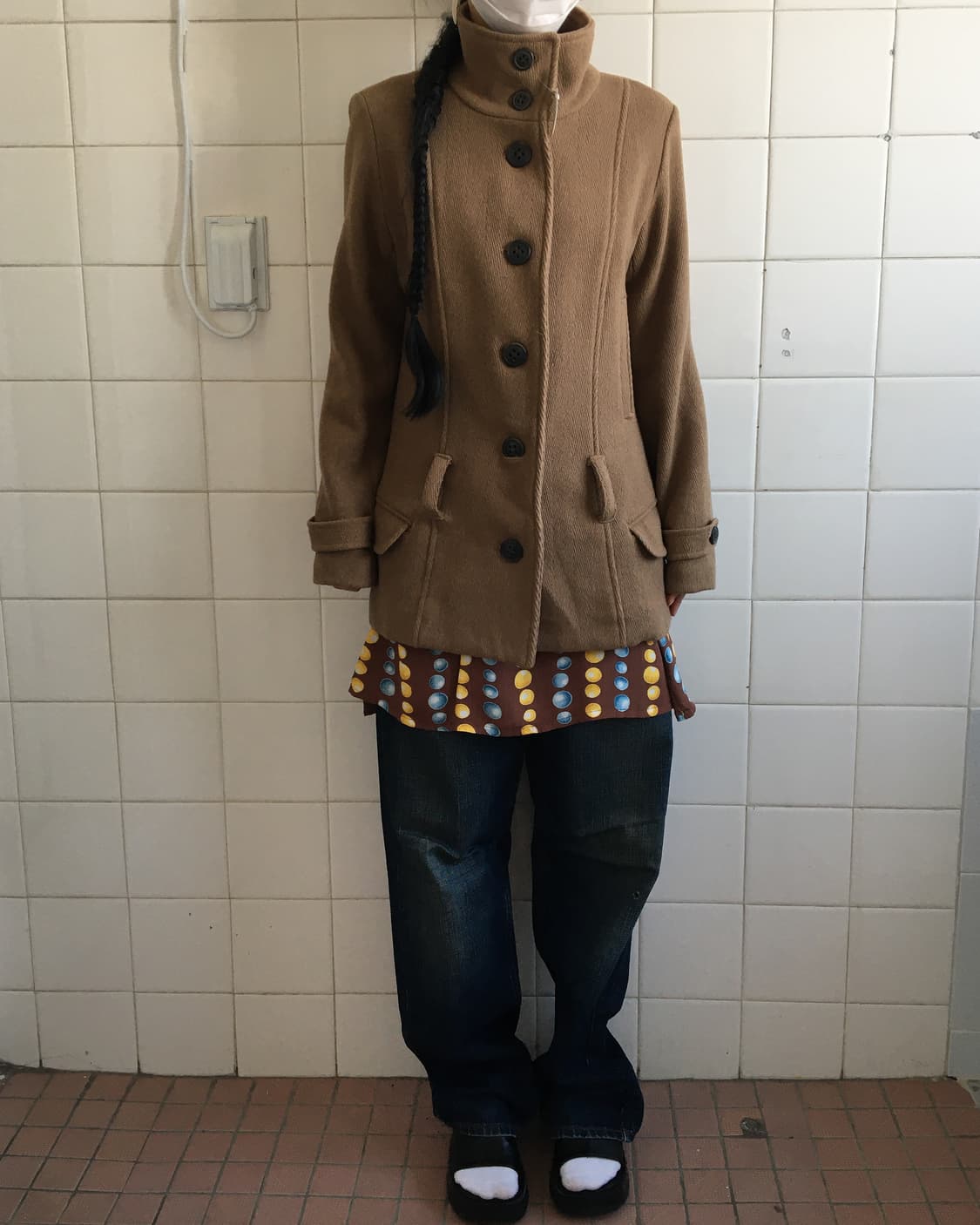 Belted high neck woolen coat 상품이미지8