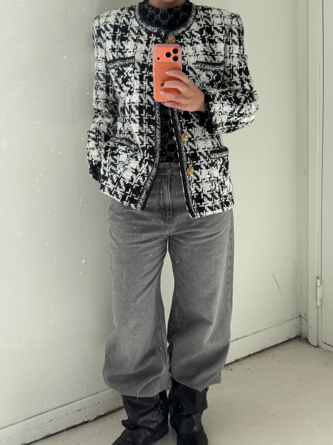 일본빈티지 BELLEVOGUE 트위드자켓 상품이미지3