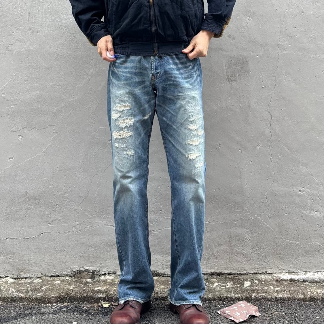 일본 타케오 키쿠치 리페어 데님 팬츠 상품이미지2