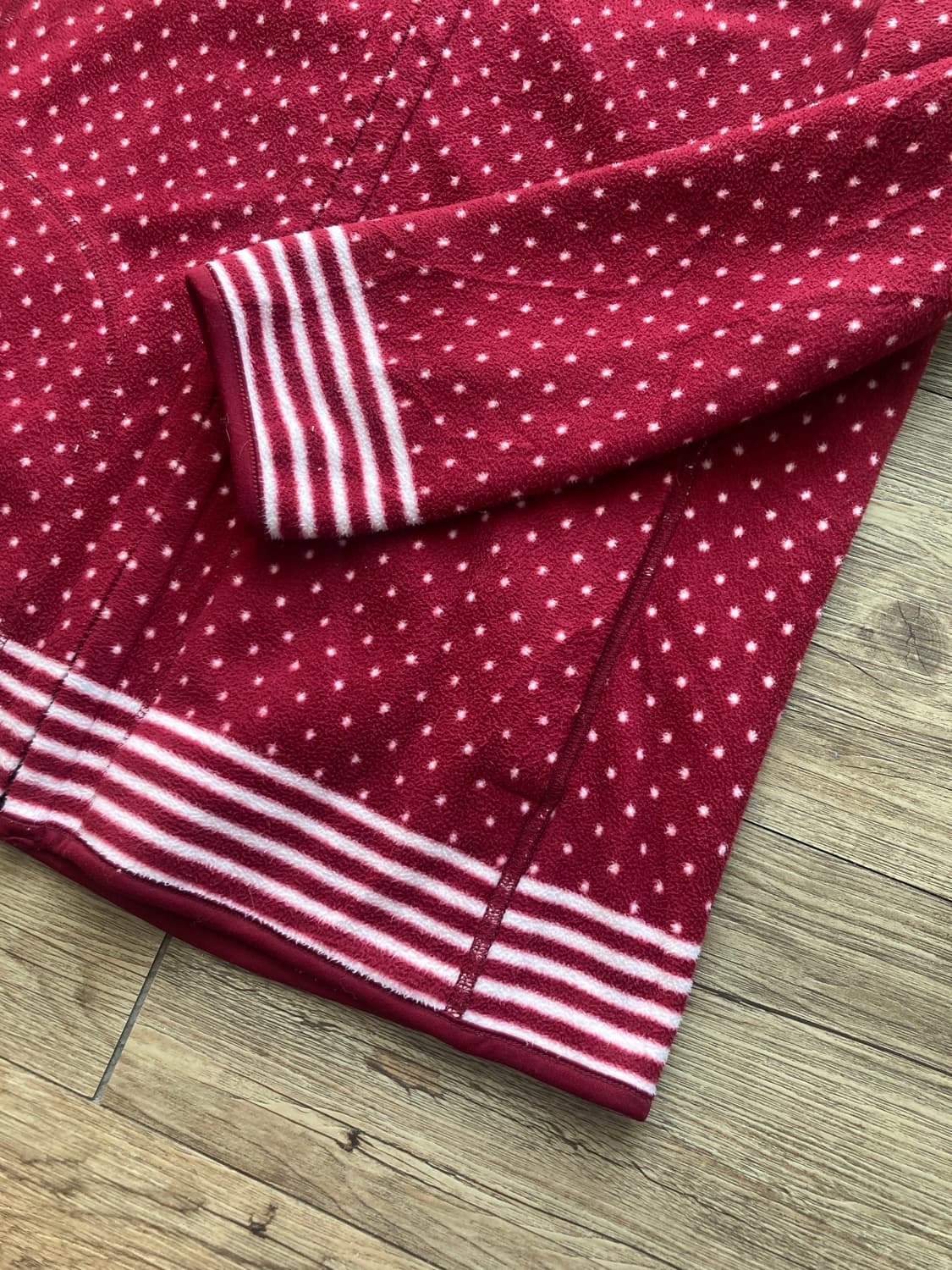 일본 유니클로 리버시블 딸기우유 땡땡이 도트 플리스 후리스 상품이미지3