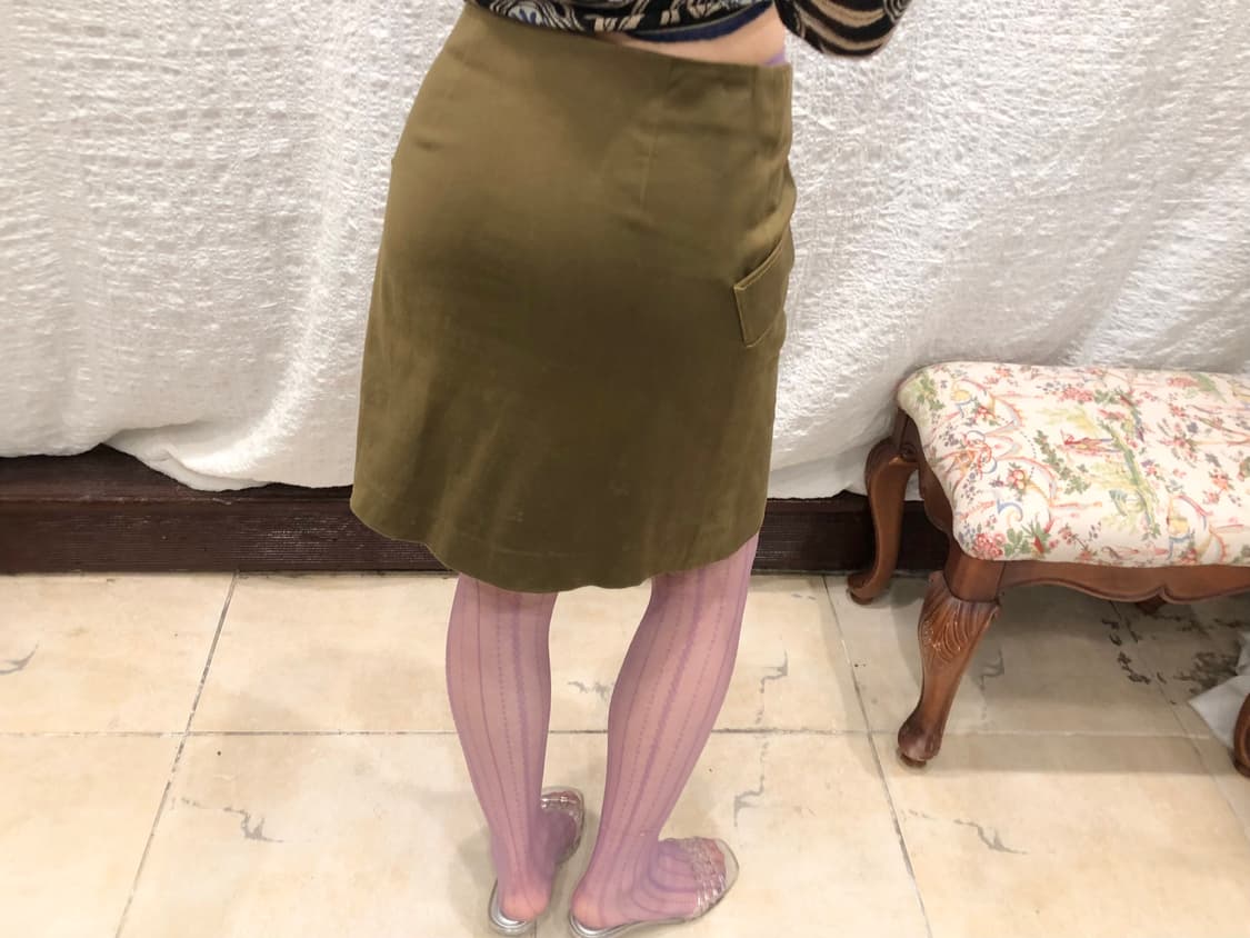 Buttons khaki midi skirt 상품이미지5
