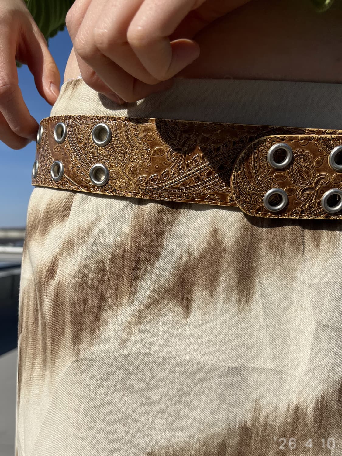 Paisley Eyelet Belt 페이즐리 벨트 상품이미지1