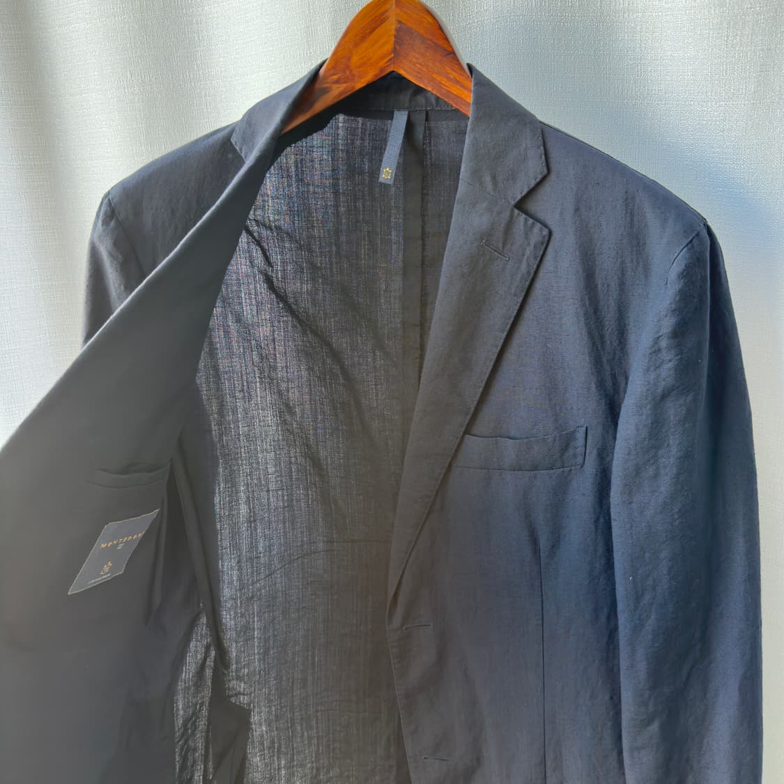 몬테도로 슬로웨어 울 린넨 혼방 라이트 블레이저 자켓 네이비 50 상품이미지7