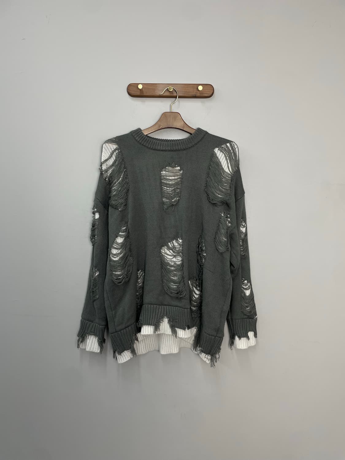 빈티지 데미지 그레이 니트 H2061 상품이미지2