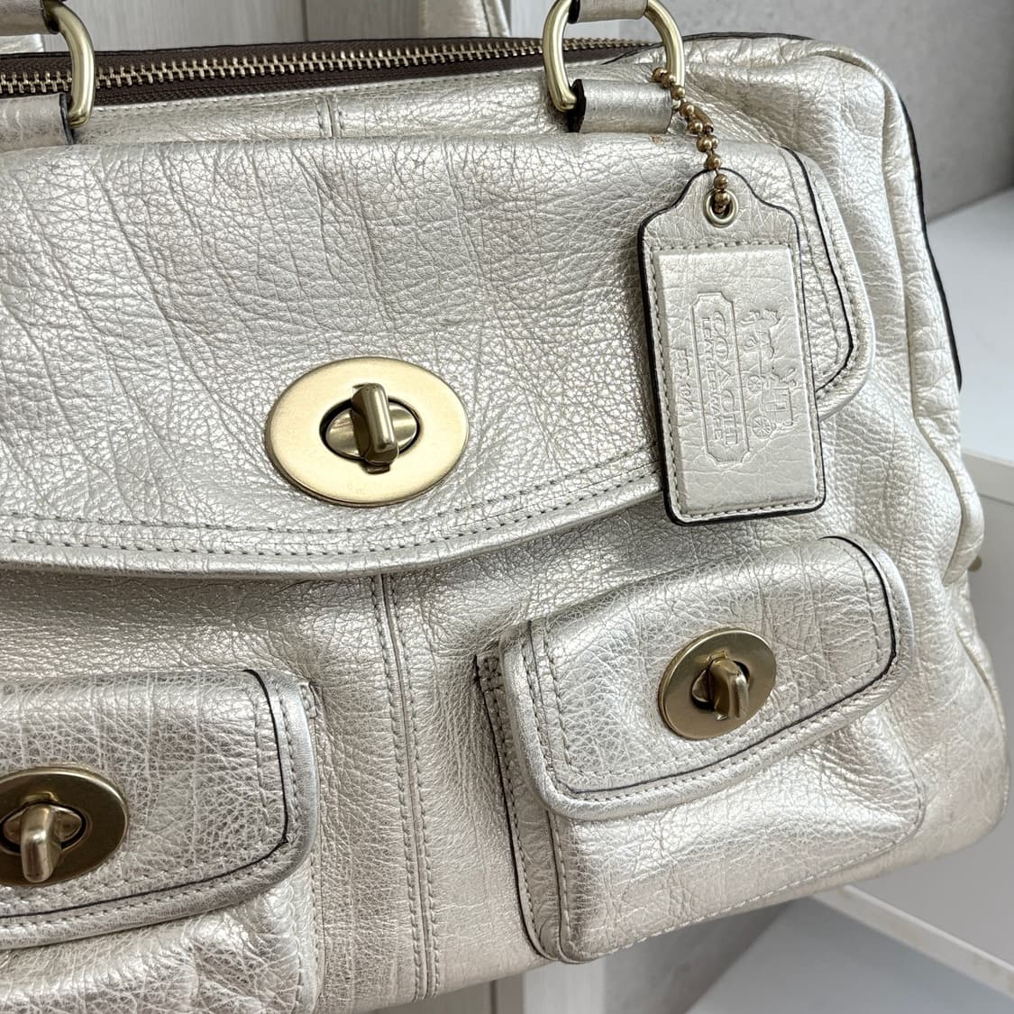 (희귀)20s y2k 코치 레거시 리미티드 실버백/코치 보스턴 샴페인실버 상품이미지9