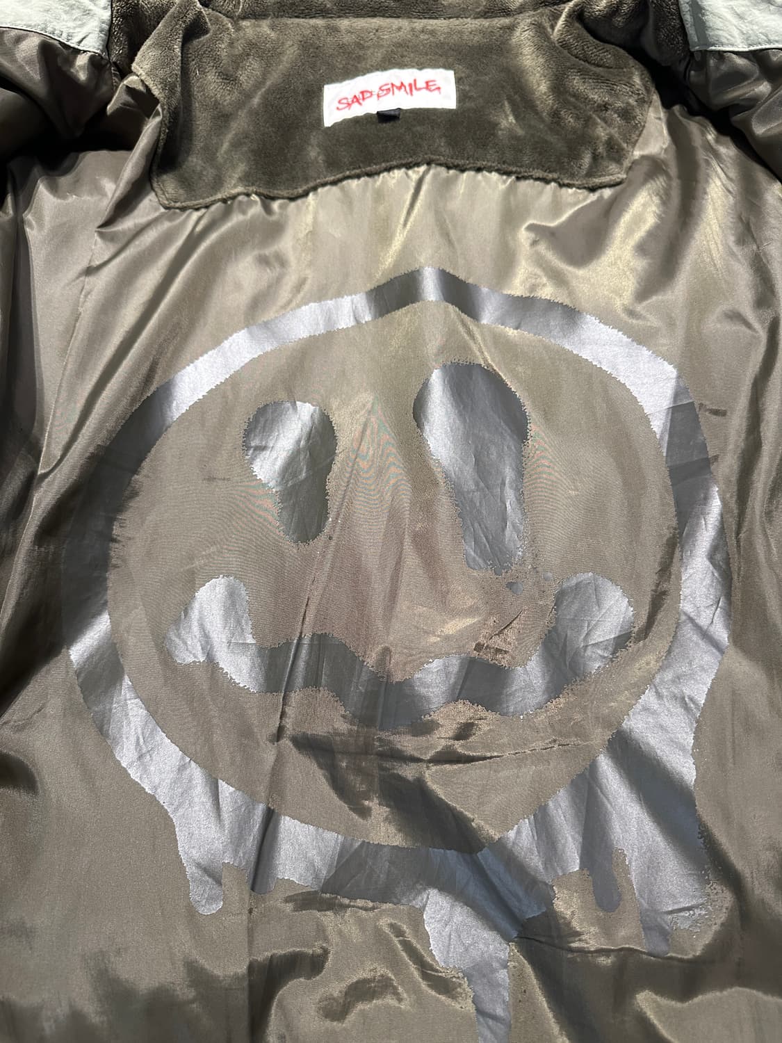 커스텀멜로우 새드스마일 패딩 다이아몬드 퀼티드 다운 점퍼 L 상품이미지9