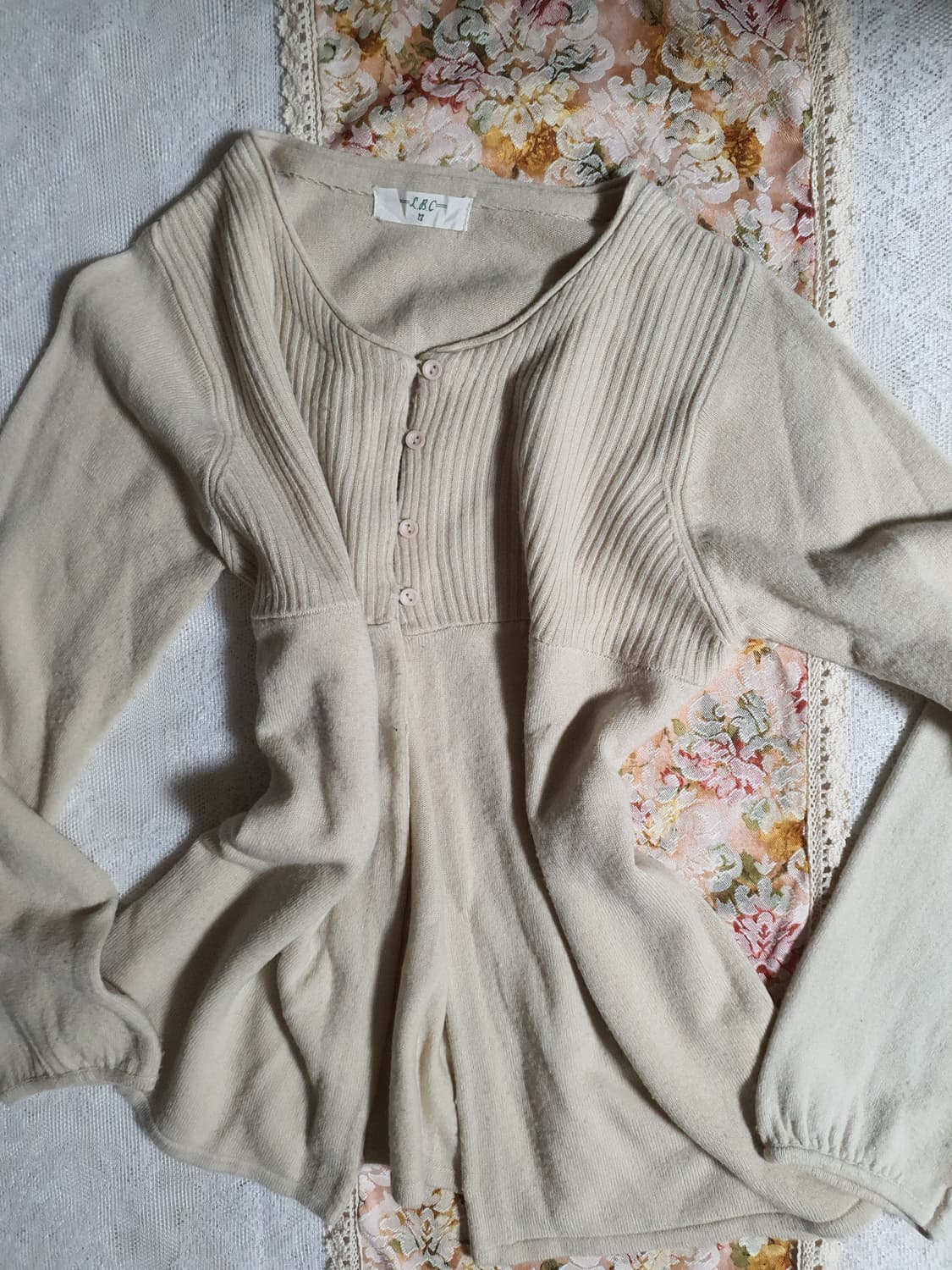 [모리걸] 아이보리 니트 가디건 상품이미지6