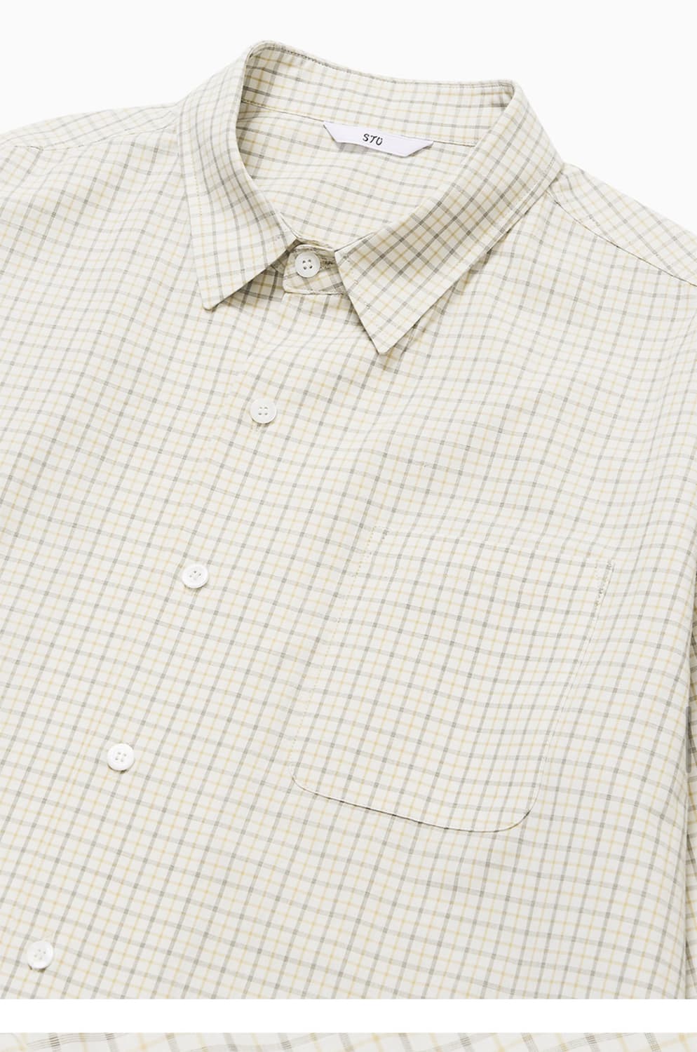 stu 아이보리 체크 셔츠 L 새상품 상품이미지1
