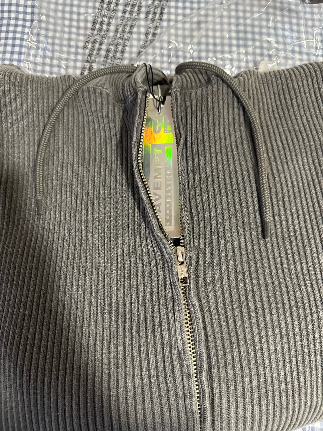 OVERDYE WIDE RIB CUT ZIP HOODY CHARCOAL 상품이미지6