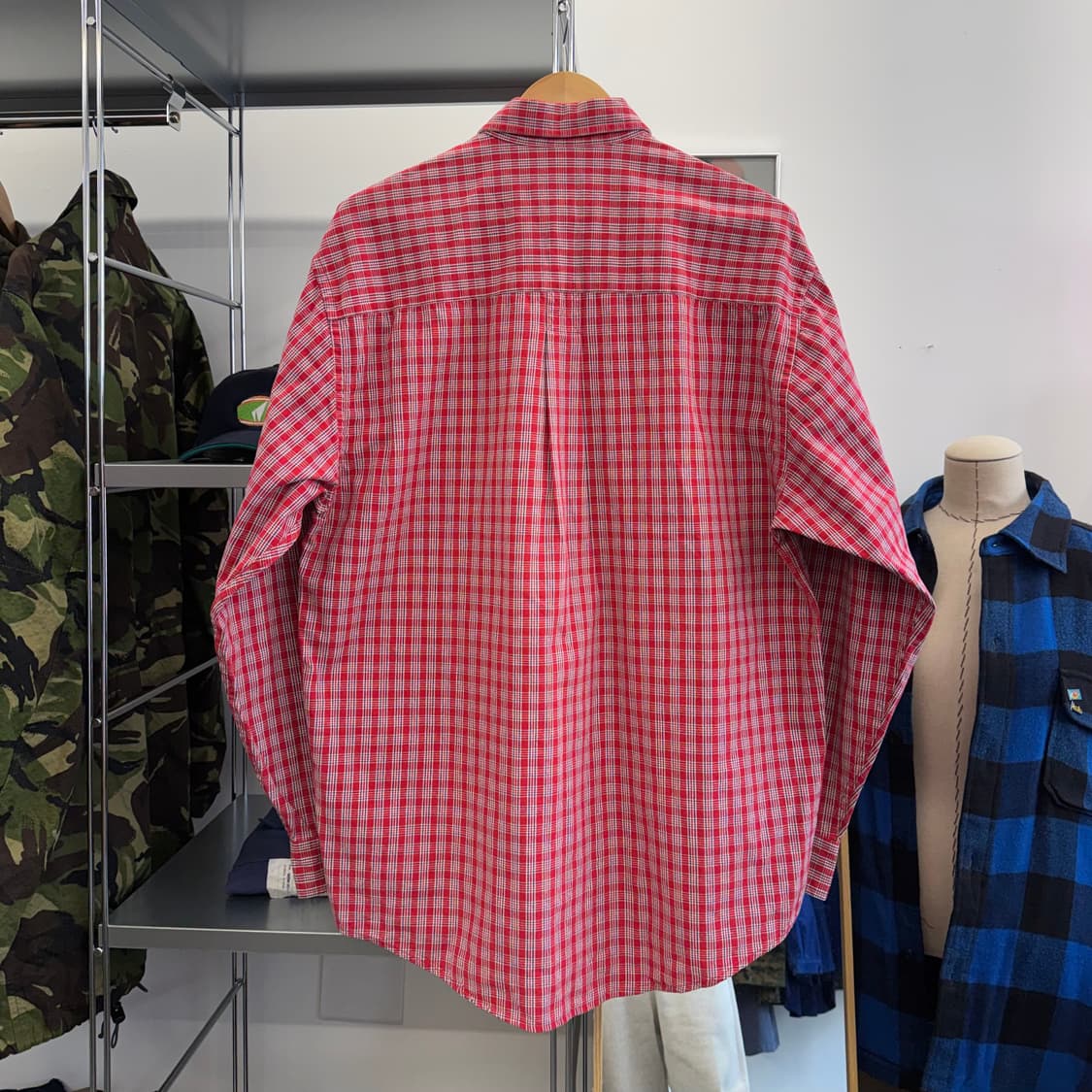 90s 에디바우어 버튼다운 체크 셔츠 (2XL)  상품이미지3