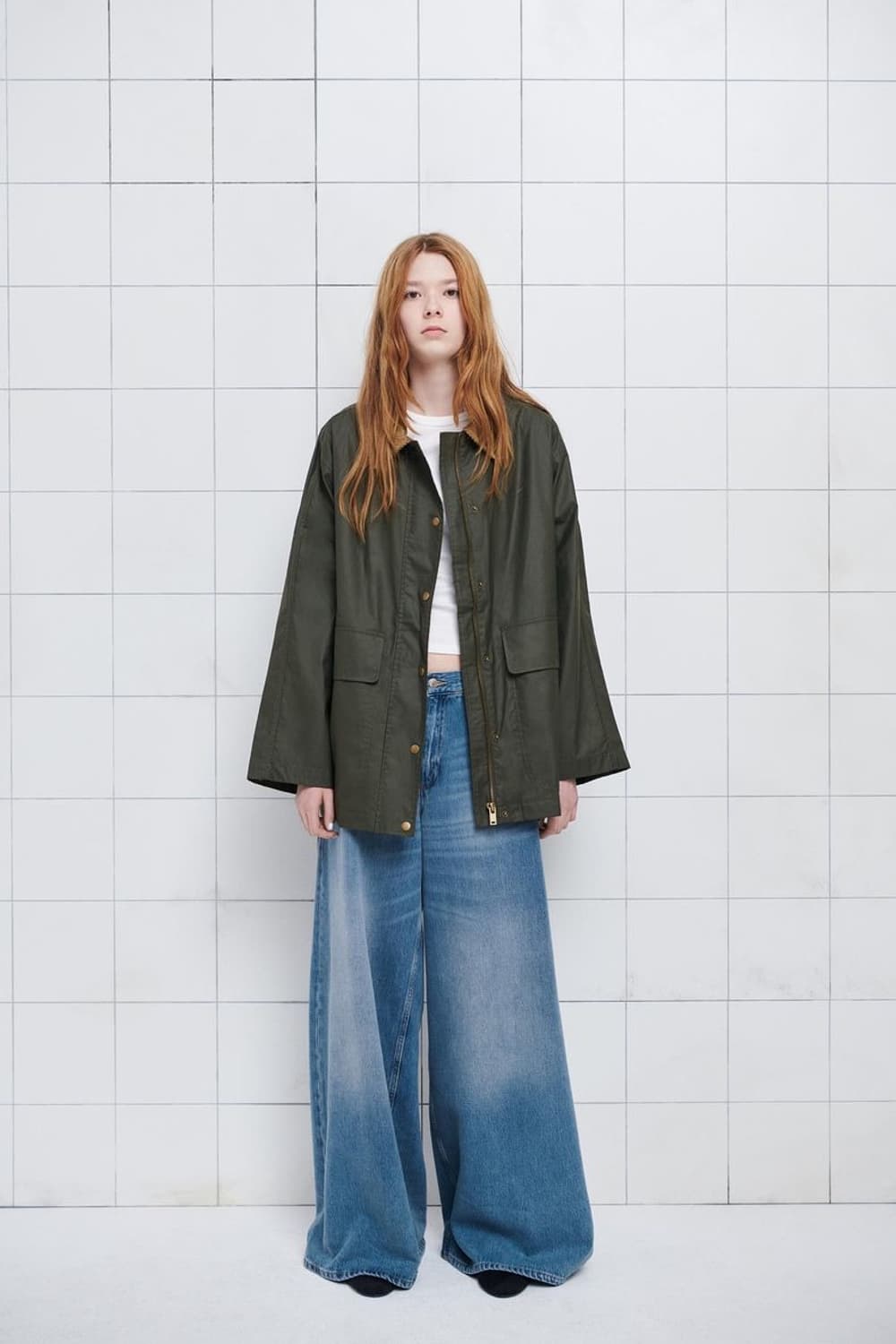 zara 자라 오버핏 헌팅 왁싱자켓 야상 M-L 상품이미지1
