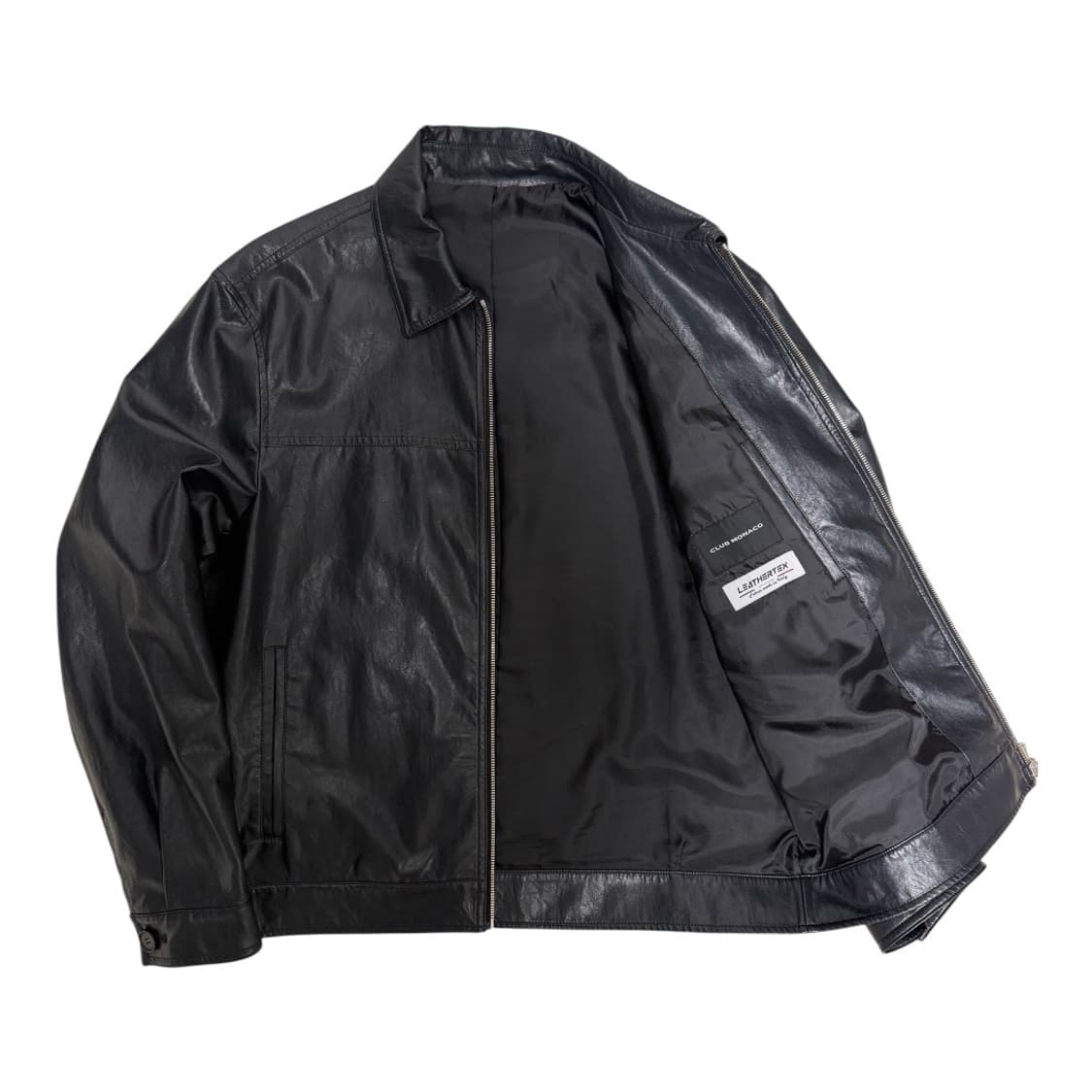 클럽모나코 가죽 봄버 자켓 네이비 상품이미지4