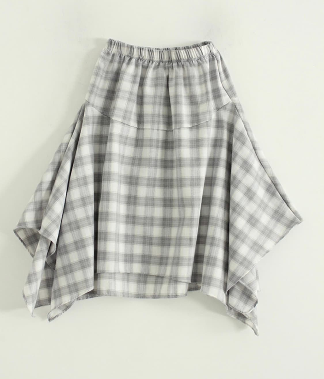 체크 레이어드 밴딩 스커트  상품이미지2