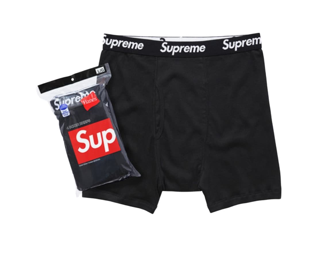슈프림x헤인즈 박서브리프 블랙 L (4개입) 상품이미지1