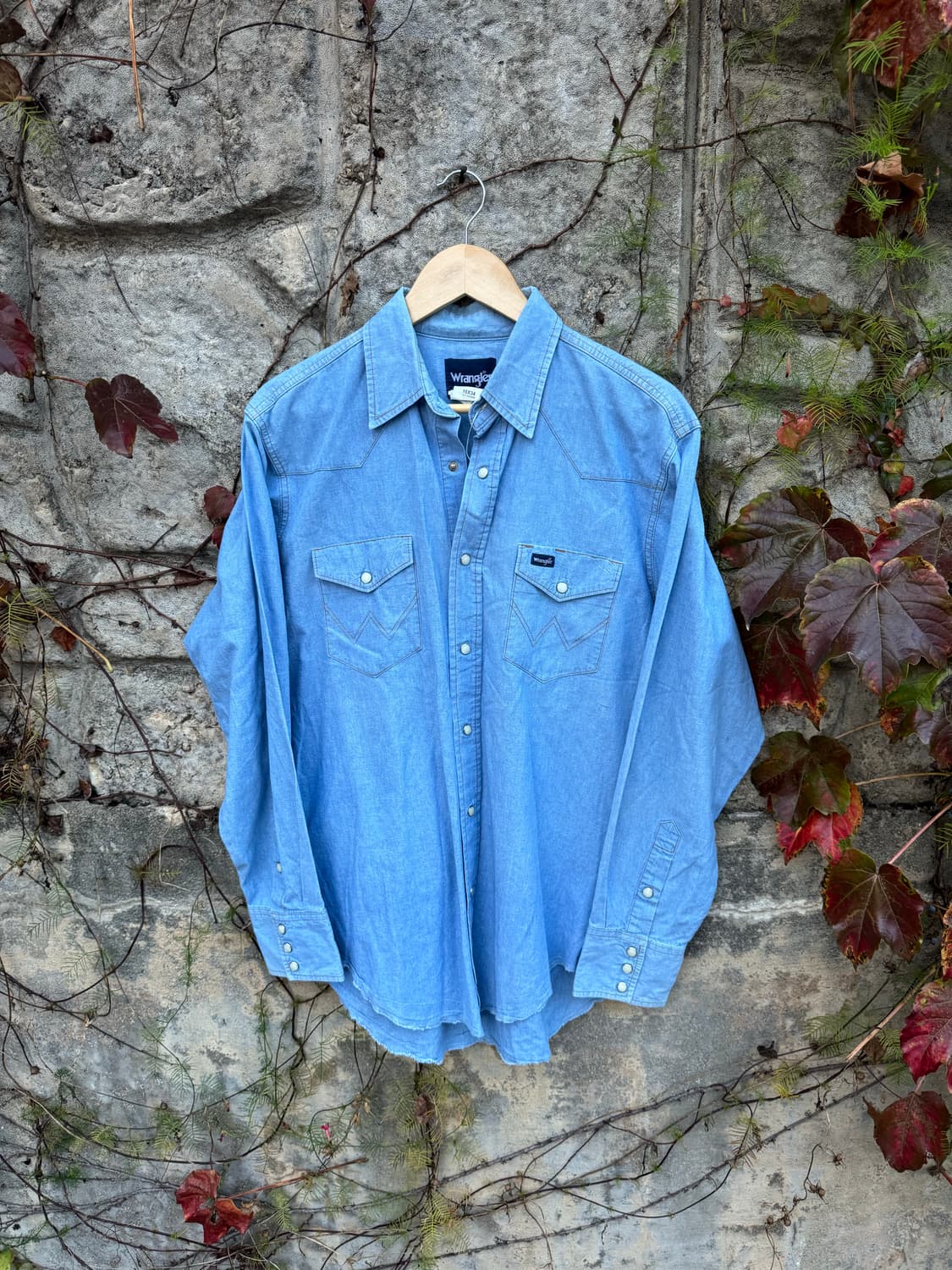 랭글러 빈티지 데님 샴브레이 웨스턴 셔츠 105 상품이미지1