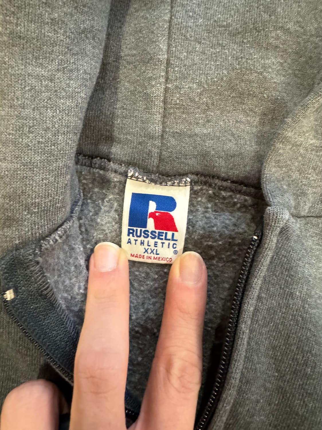 90s 러셀 후드집업 다크그레이 xxl 상품이미지2
