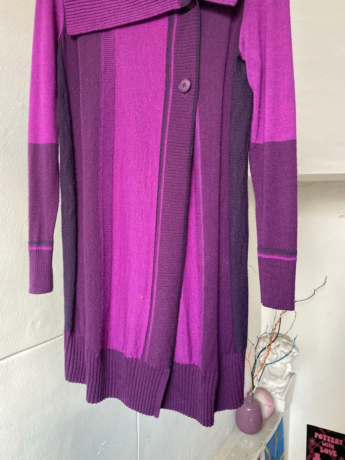 딥 퍼플 울 레이어드 가디건 자켓 상품이미지5