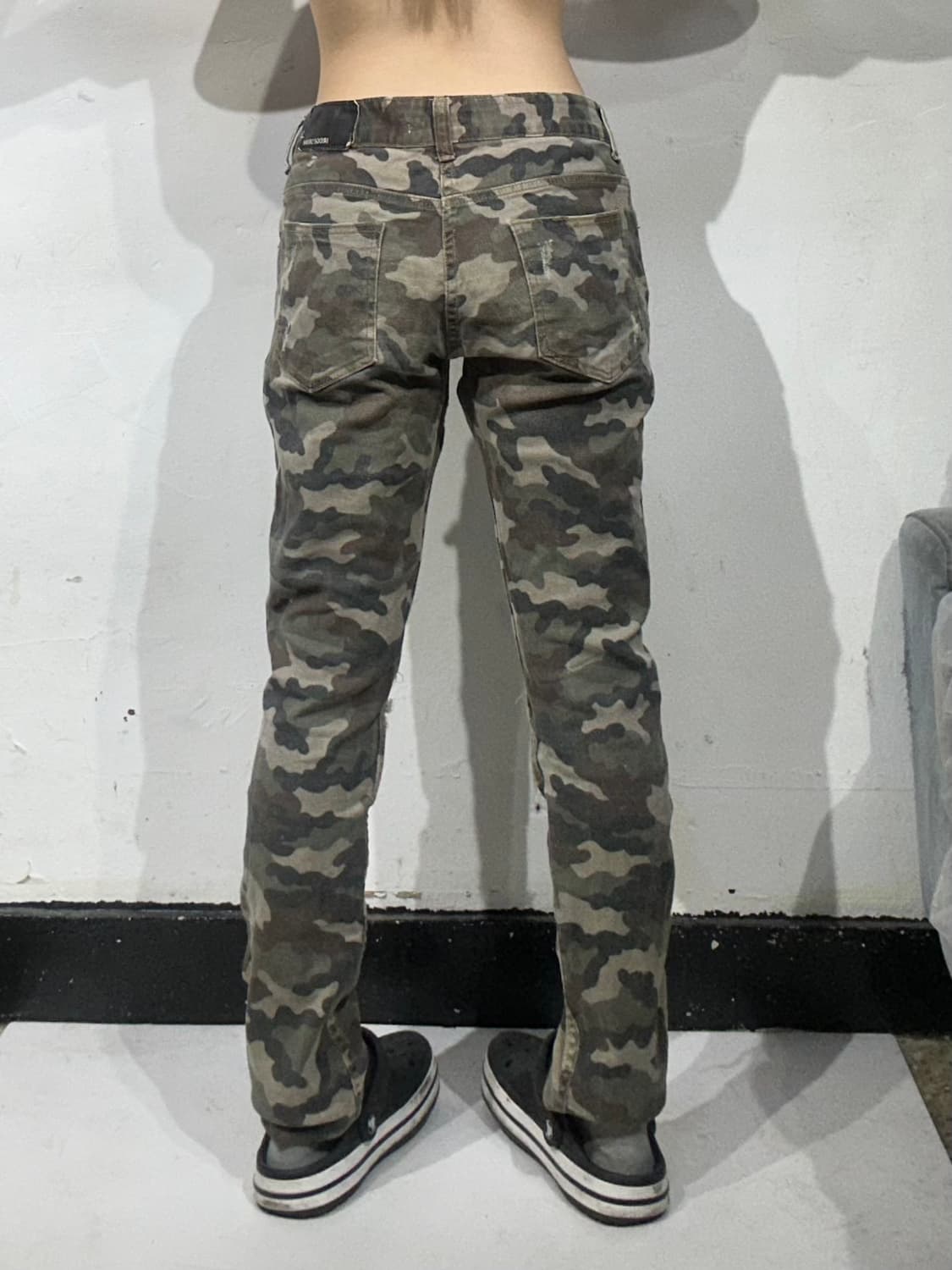 빈티지 카키 카모 밀리터리 카고 팬츠  상품이미지3