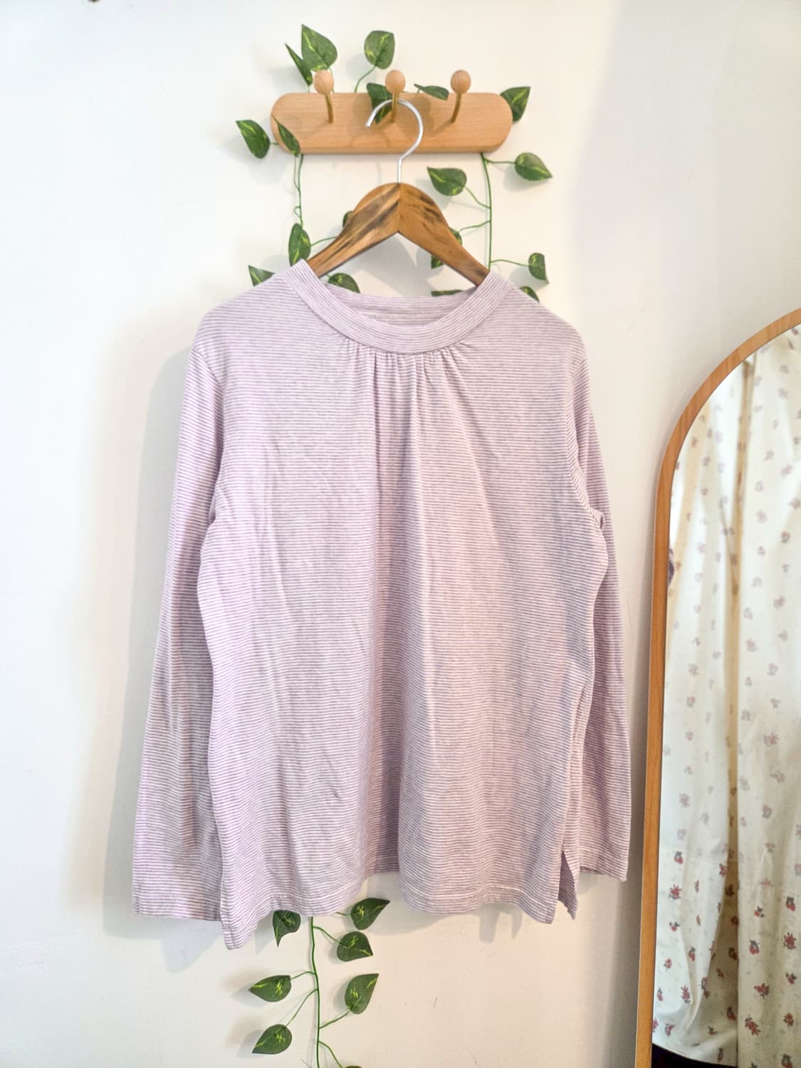 연보라 스트라이프 슬리브 상품이미지1