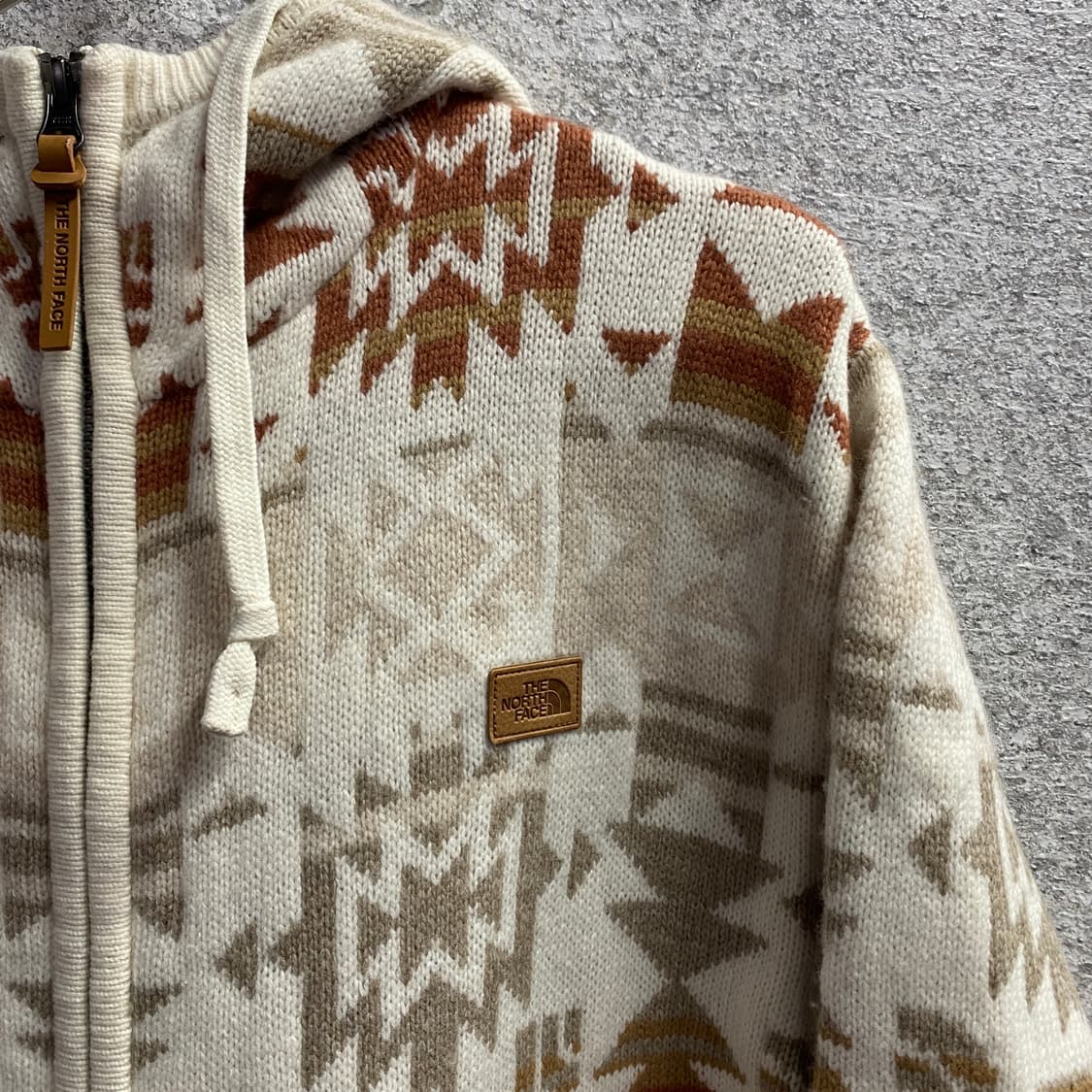 노스페이스 나바호 에어 울 베이지 스웨터 니트 집업 B3976  상품이미지3