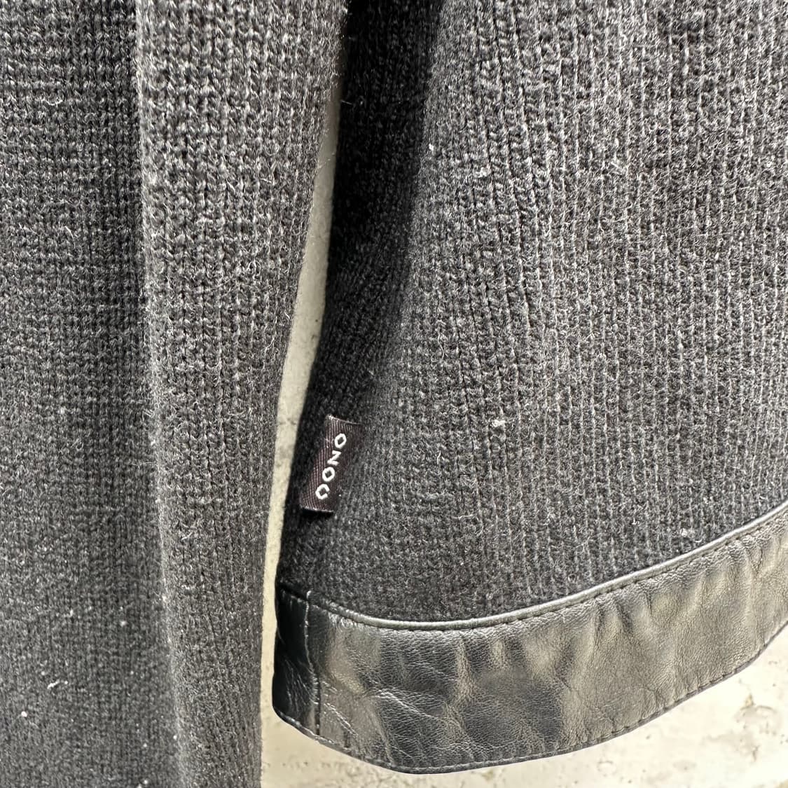 'ozoc' leather trimmed knit zipup 상품이미지6