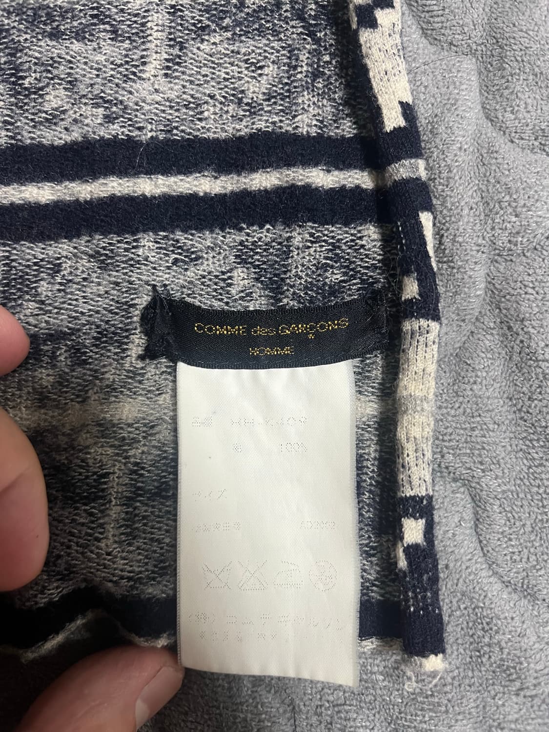 [OS] 꼼데가르송 옴므 02aw 눈송이 울 머플러 상품이미지4