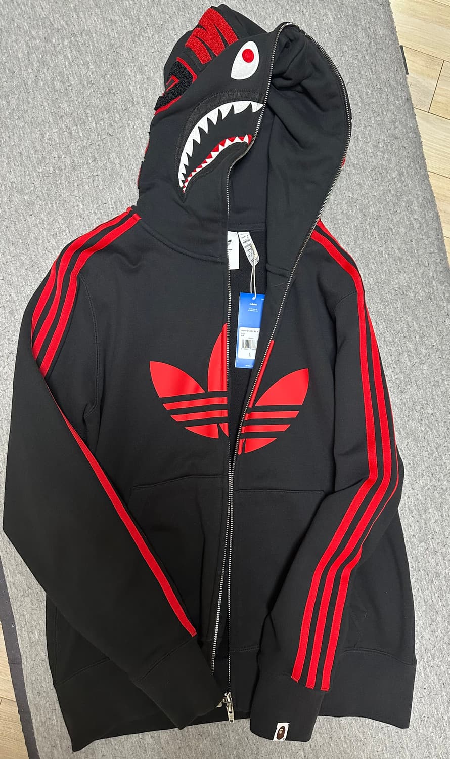 아디다스 베이프 후드집업 L(한국사이즈) 상품이미지2