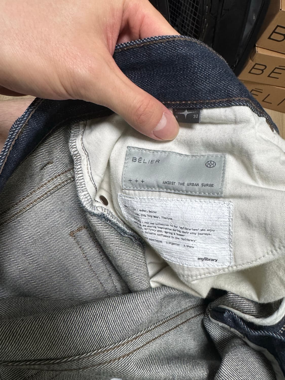 벨리에 트루와이드 데님 팬츠 32/32 로우 인디고 상품이미지5