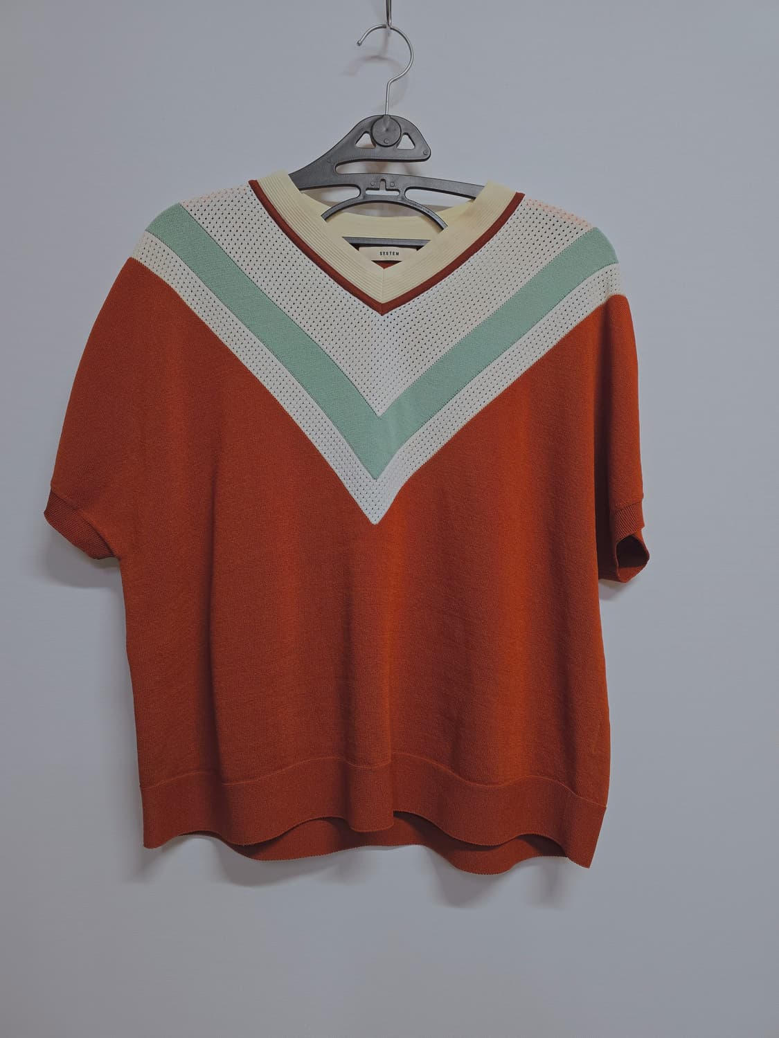 SYSTEM 브이넥 반팔 니트 상품이미지1