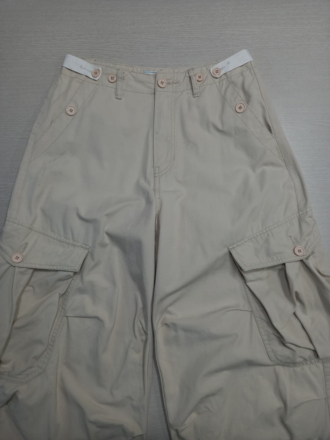 27 OOT 825 하이웨이스트 와이드카고 베이지 27-585 상품이미지3