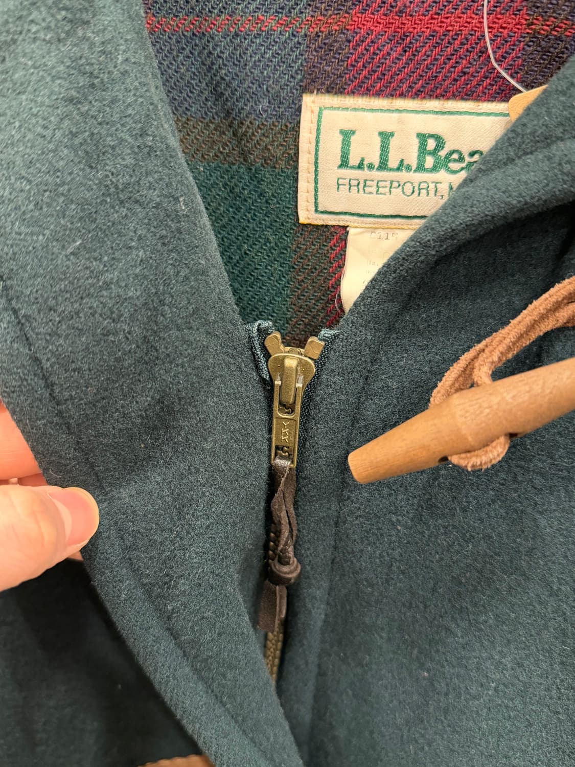 80s L.L.Bean 엘엘빈 울 집업 더플 코트 (made USA) 상품이미지3