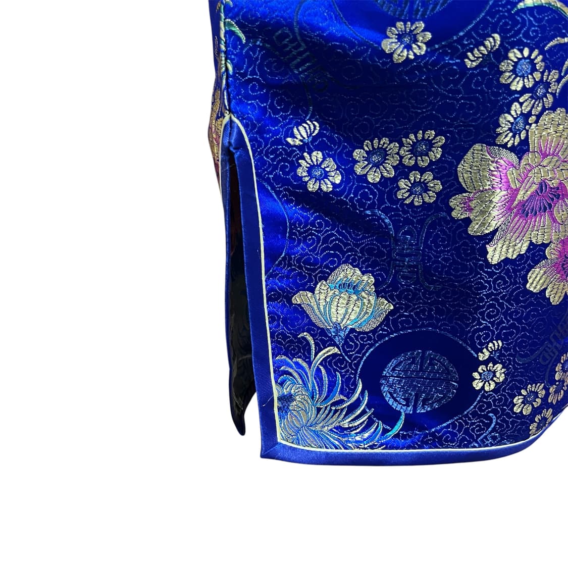 [Vintage] Royal Blue Gold Jacquard Qipao 상품이미지7
