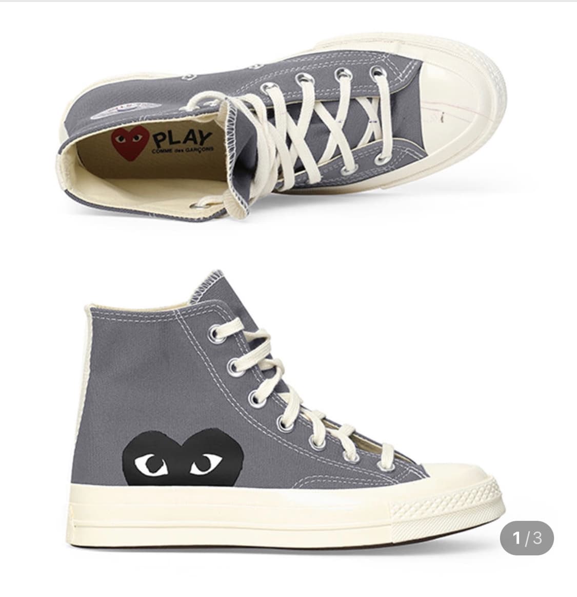 꼼데가르송 컨버스 빅하트 척테일러 70 하이 스니커즈 상품이미지1