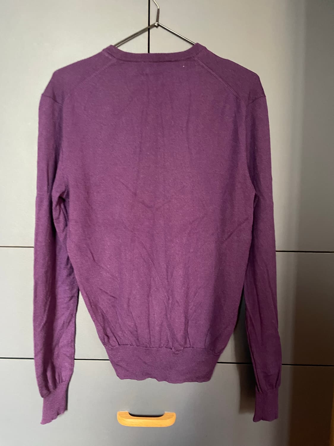 Polo Ralph Lauren 퍼플 그린포니 메리노울100 브이넥 니트 상품이미지5