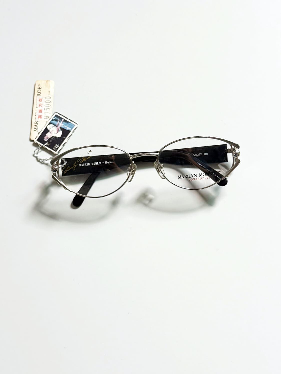 90s Marilyn Monroe 실버 오벌 슬림 프레임 빈티지 안경 상품이미지2