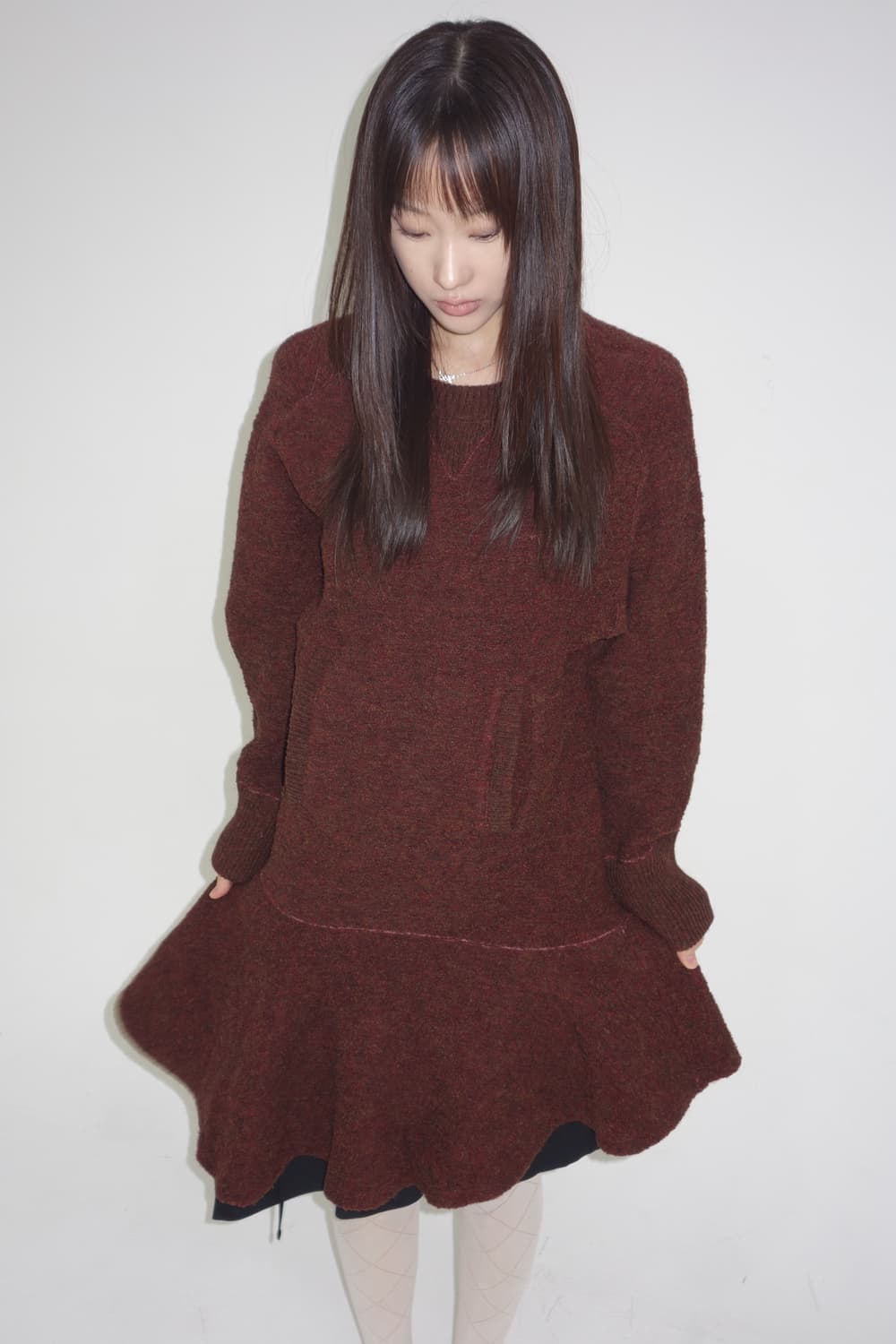 파세타즘 비대칭 니트 원피스 상품이미지2