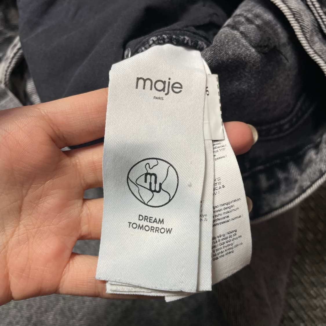 (29) MAJE 마쥬 그레이 커브드 데님 팬츠 상품이미지4