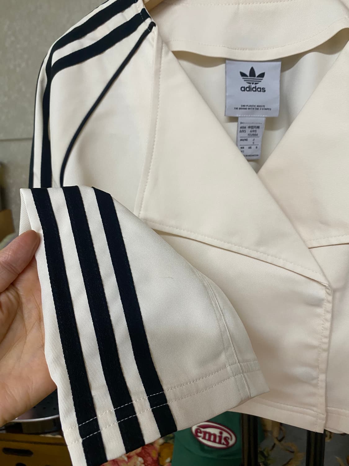 아디다스 3선 크롭 트렌치 XS 상품이미지1