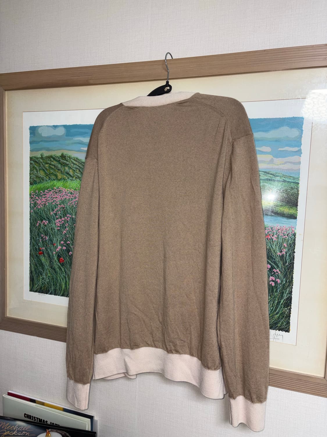 매종키츠네 베이비폭스 패치 바이컬러 클래식 V넥 가디건  상품이미지3