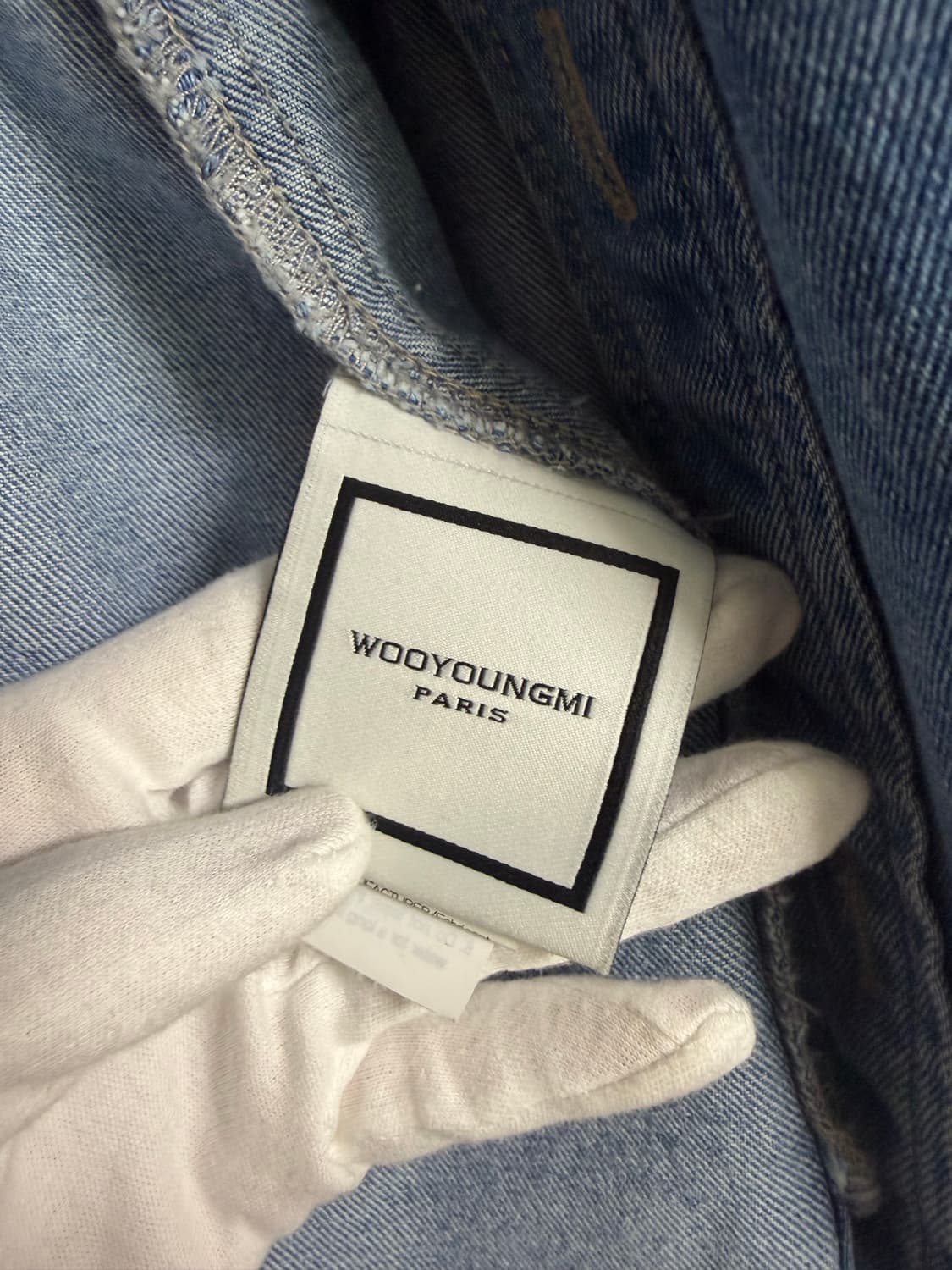 {46 size} 우영미 플라워 프린트 데님 셔츠 블루 - 24SS 상품이미지3
