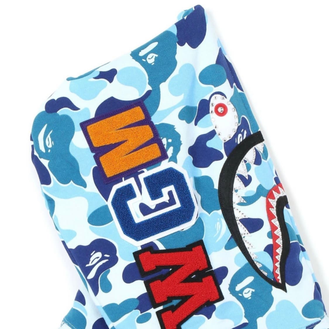 베이프 크리스탈 크롭 샤크 후드집업 M 상품이미지3