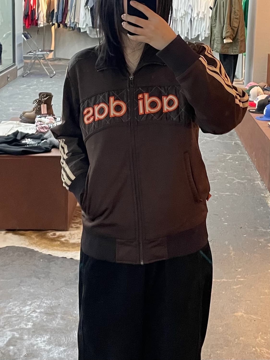 아디다스 00s 브라운 사선퀄팅 패디드자켓 H1701 상품이미지1