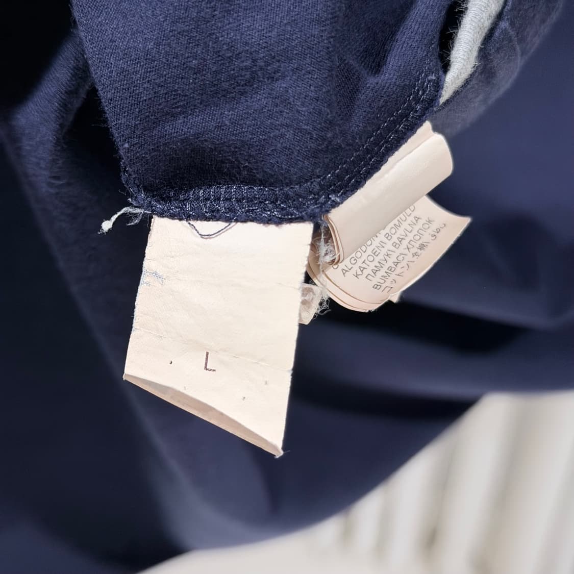 (A+/L) / 브루넬로쿠치넬 로고 프린트 레이어드 반팔 티셔츠 네이비 상품이미지6